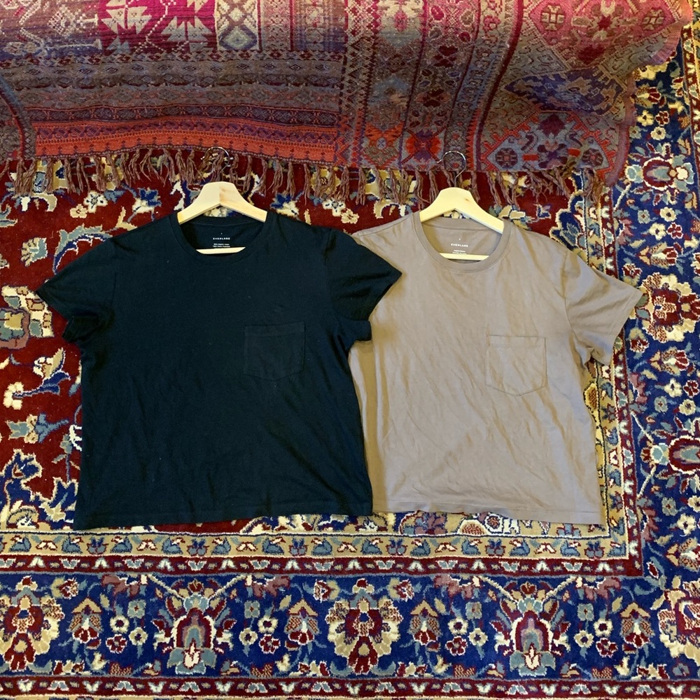 TWO Everlane organic cotton box-cut pocket tee